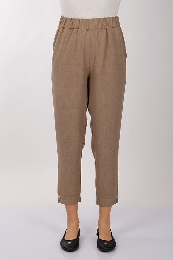 Daido Minimalist Keten Crop Pantolon - Yüksek Bel 7/8 Boy