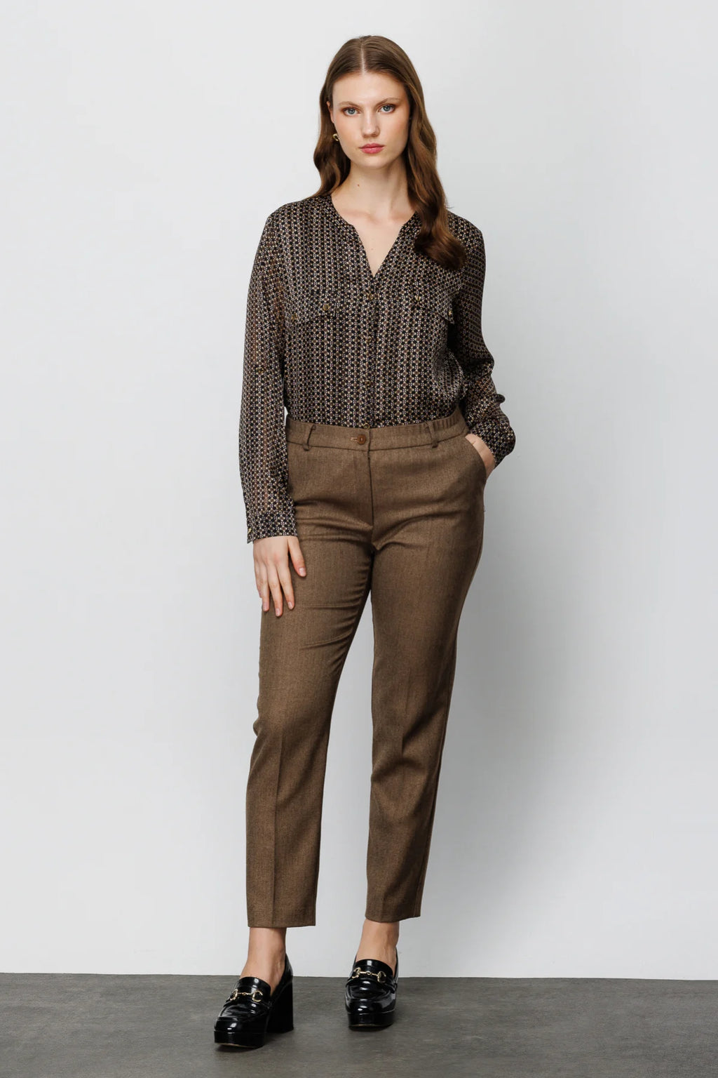 Ekol Minimalist Yüksek Bel Kadın Pantolon - Midi Boy, Günlük