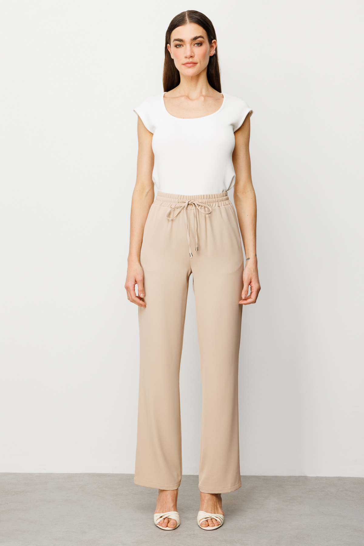 Ekol Minimalist Oversize Kadın Pantolon - Yüksek Bel - Rahat