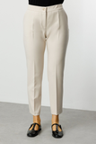 Ekol BB Minimalist Kadın Pantolon - 7/8 Boy - Yüksek Bel - Düz Kesim