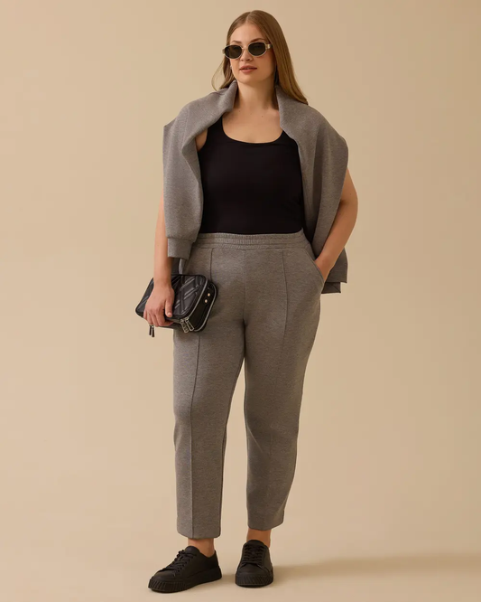 büyük beden şerit detaylı bilek boy pantolon Gala-Xi