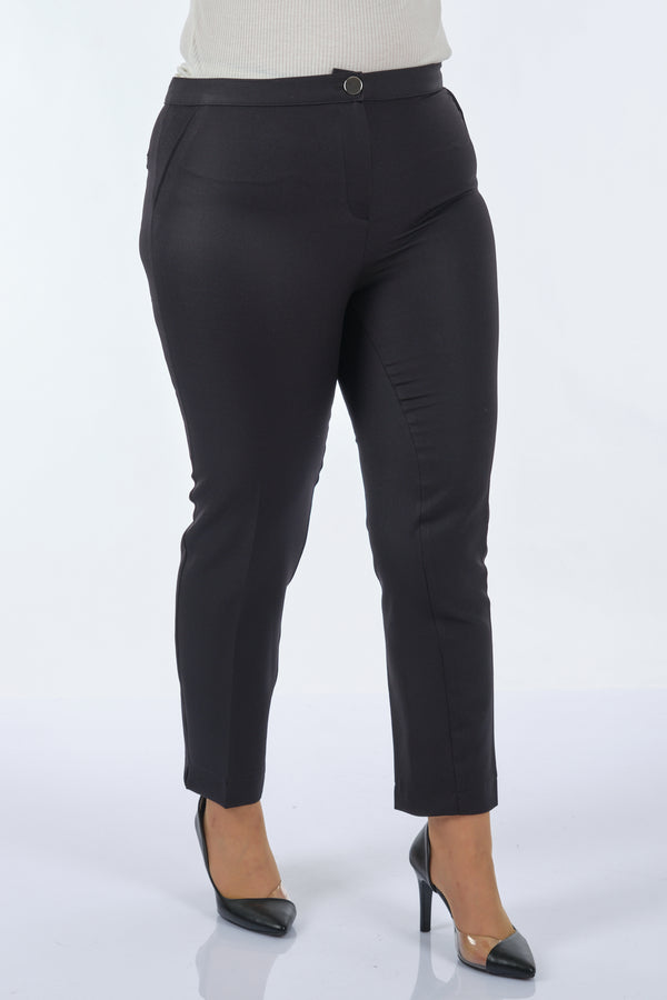 Garni Minimalist Yüksek Bel Kadın Pantolon - Günlük & İş