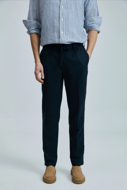 Lufian Minimalist Keten Erkek Pantolon - Regular Fit - Günlük Kombinler İçin