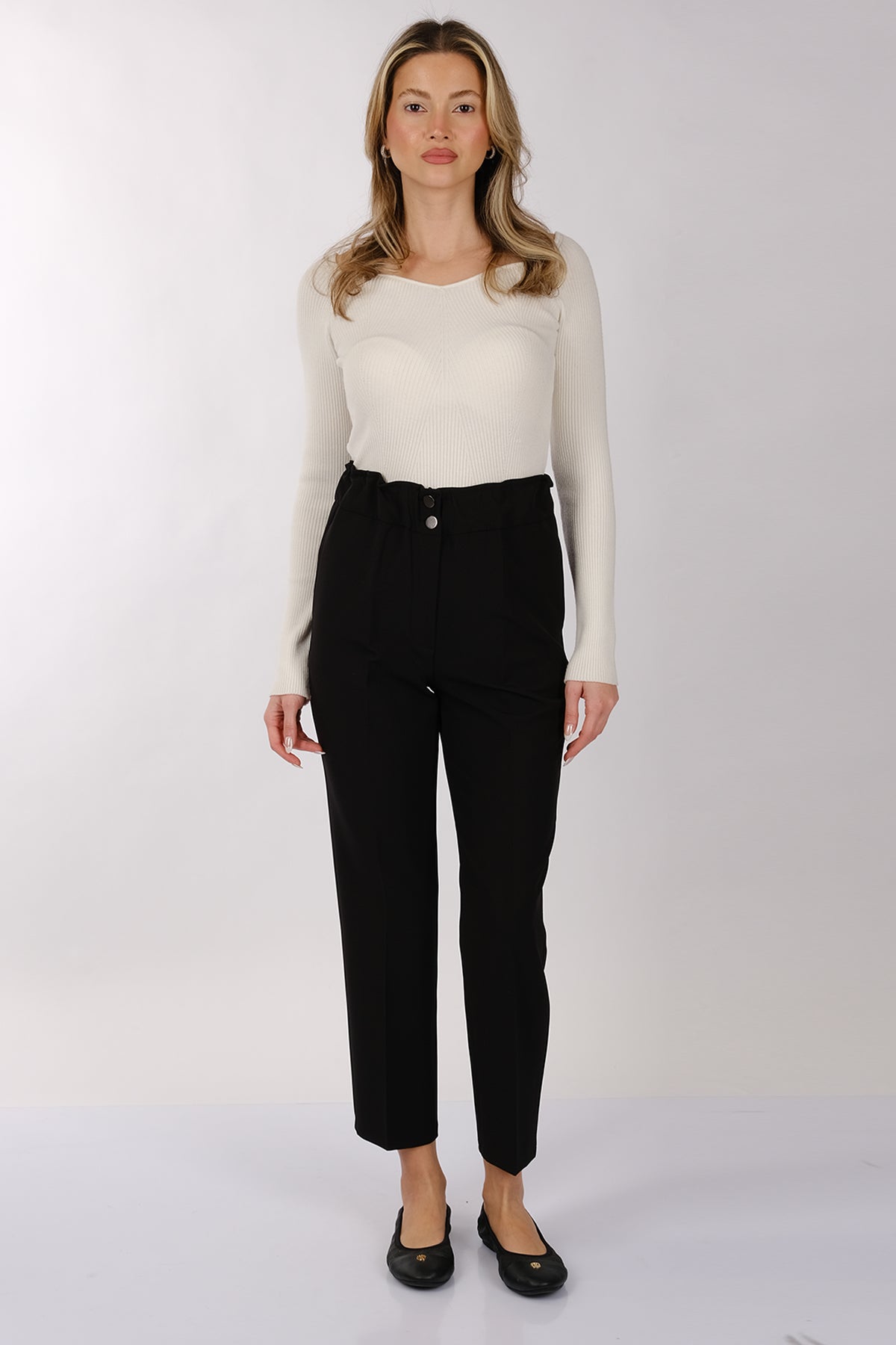 Modiva Minimalist Yüksek Bel Crop Pantolon - Günlük & İş Translation missing: tr.content.product_image_main