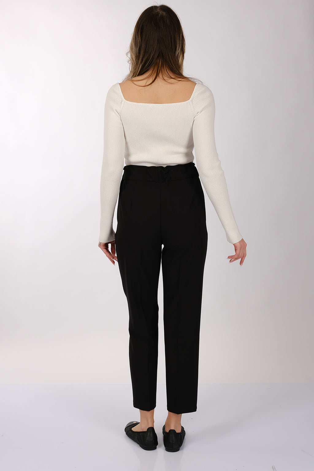 Modiva Minimalist Yüksek Bel Crop Pantolon - Günlük & İş