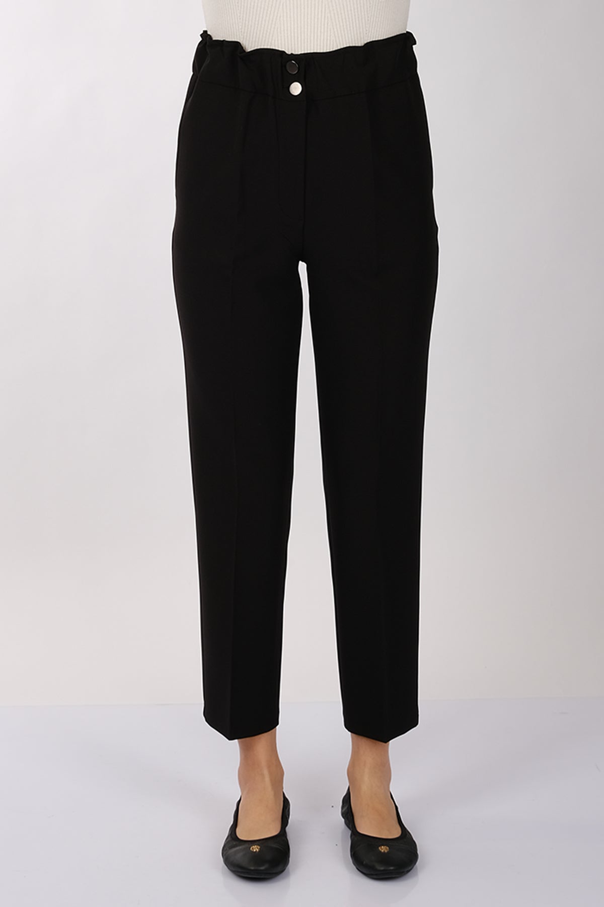 Modiva Minimalist Yüksek Bel Crop Pantolon - Günlük & İş