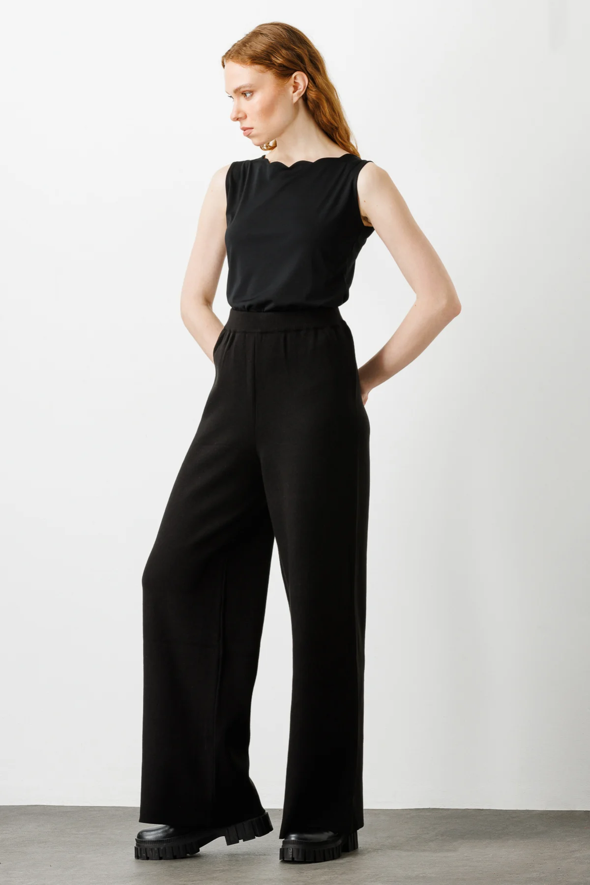 On Kadın Oversize Geniş Paça Minimalist Pantolon - Hızlı Kargo Translation missing: tr.content.product_image_secondary