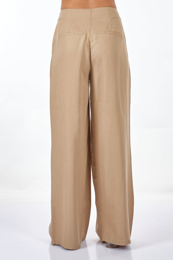 Only Oversize Pileli Keten Pantolon - Geniş Paça - Minimalist