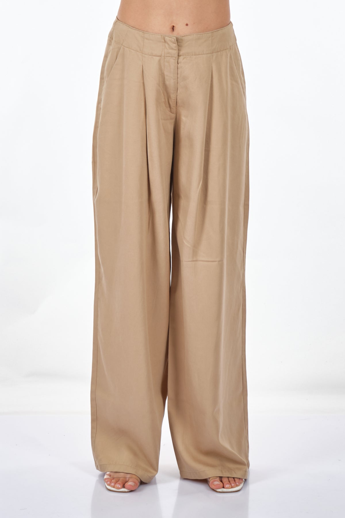 Only Oversize Pileli Keten Pantolon - Geniş Paça - Minimalist Translation missing: tr.content.product_image_main