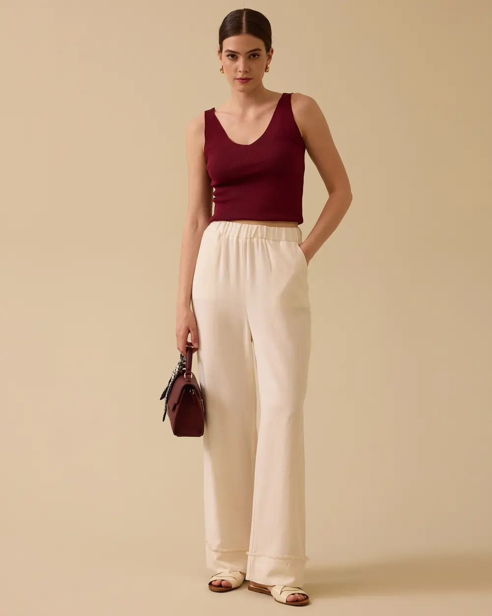 SCL Minimalist Oversize Kadın Pantolon - Geniş Paça Midi Translation missing: tr.content.product_image_main