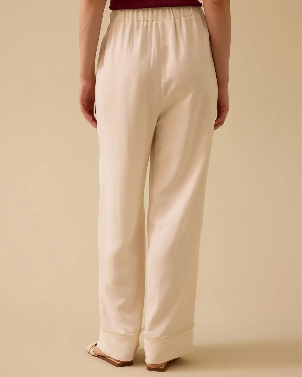 SCL Minimalist Oversize Kadın Pantolon - Geniş Paça Midi