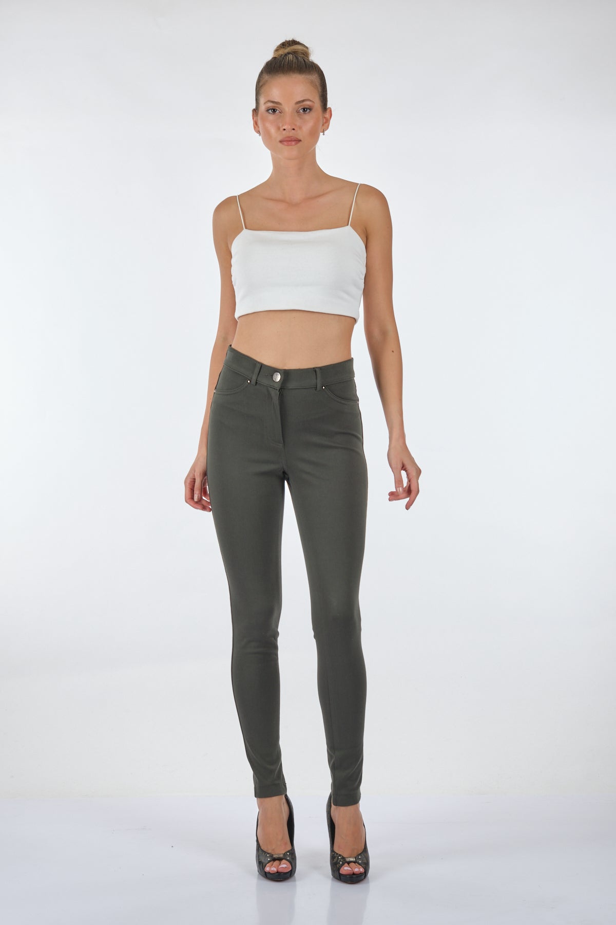 Seleste Yüksek Bel Slim Fit Kadın Pantolon - Günlük Kullanım Translation missing: tr.content.product_image_main