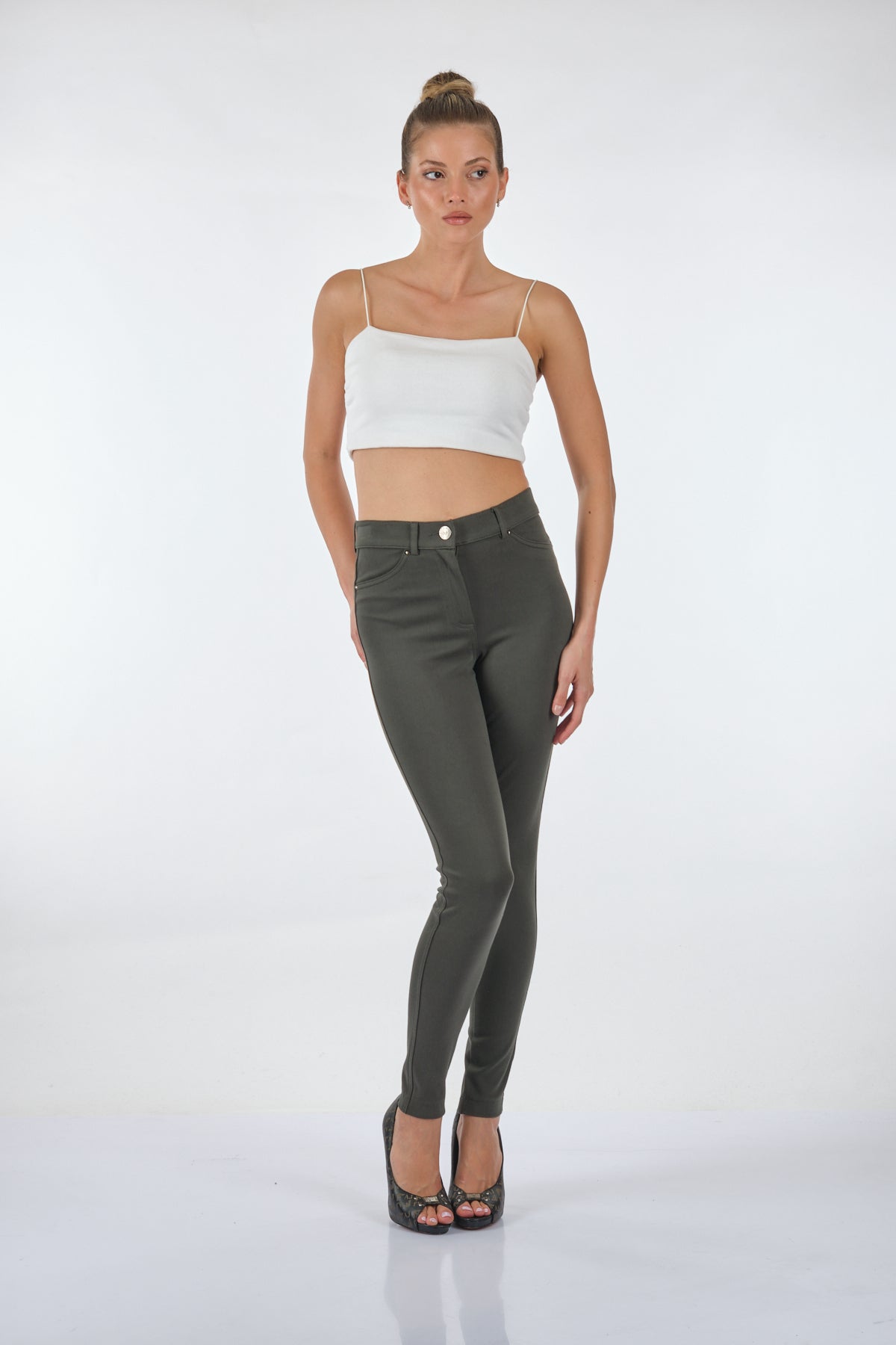 Seleste Yüksek Bel Slim Fit Kadın Pantolon - Günlük Kullanım Translation missing: tr.content.product_image_secondary