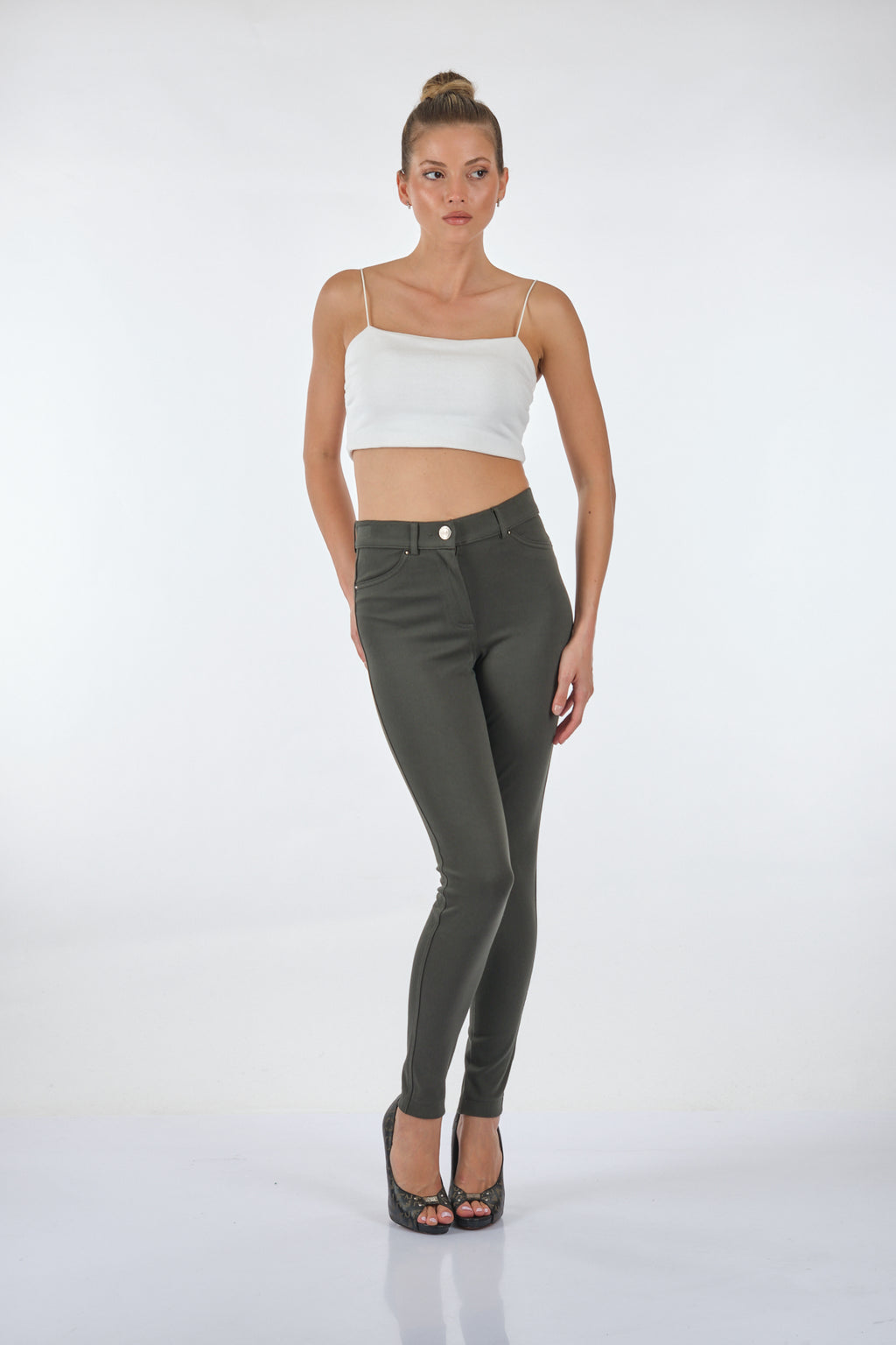 Seleste Yüksek Bel Slim Fit Kadın Pantolon - Günlük Kullanım