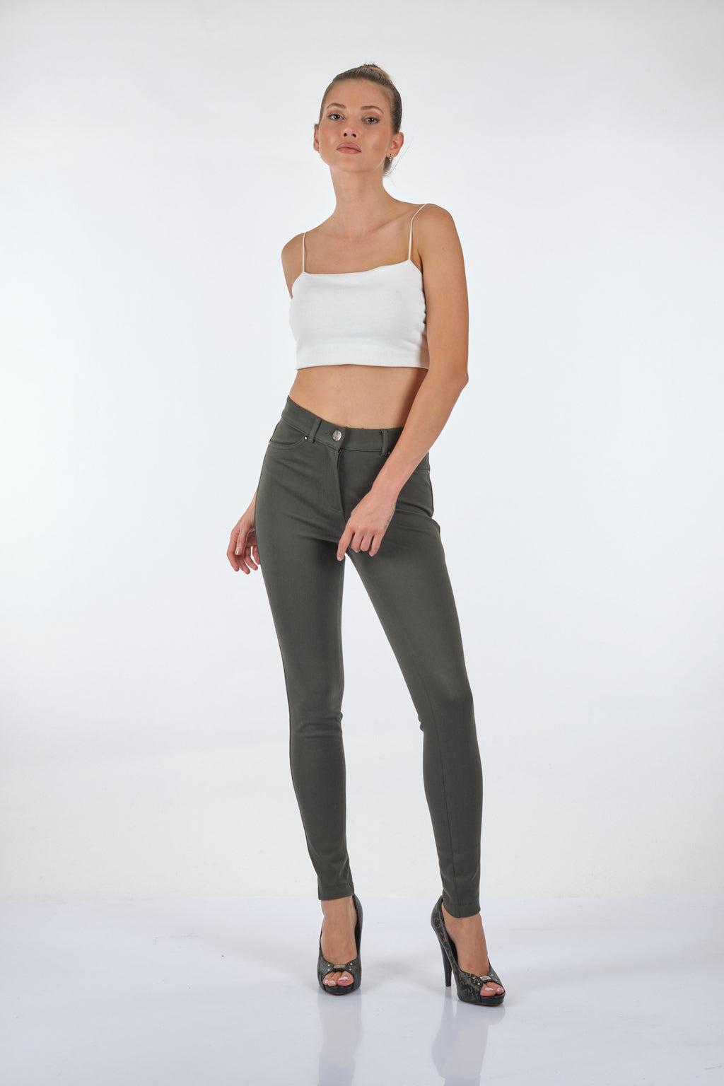 Seleste Yüksek Bel Slim Fit Kadın Pantolon - Günlük Kullanım