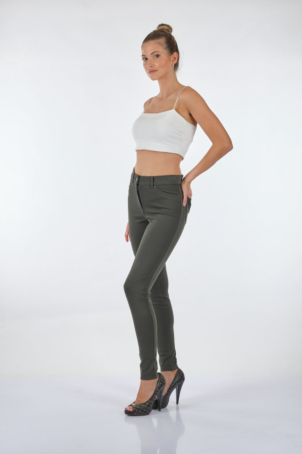 Seleste Yüksek Bel Slim Fit Kadın Pantolon - Günlük Kullanım