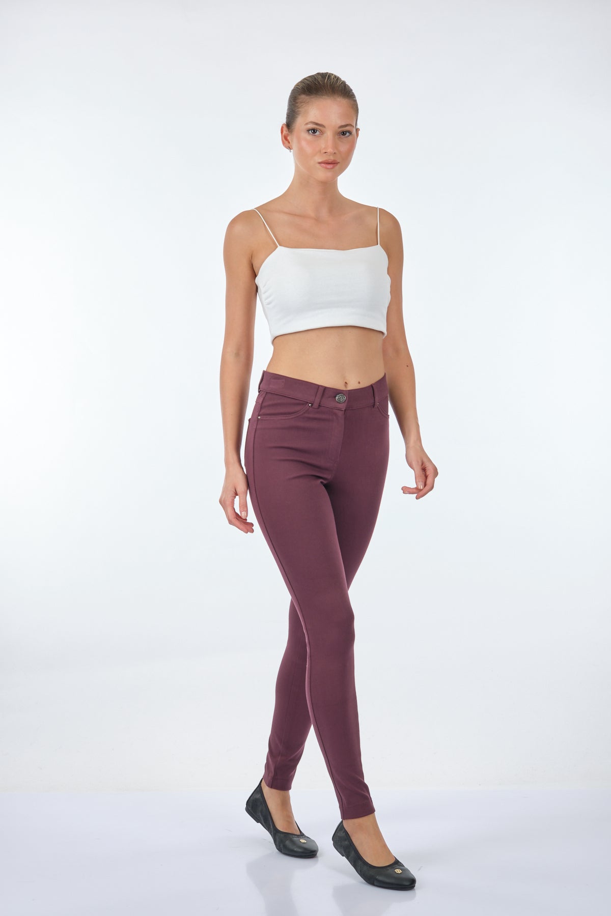 Seleste Yüksek Bel Slim Fit Kadın Pantolon - Günlük Kullanım
