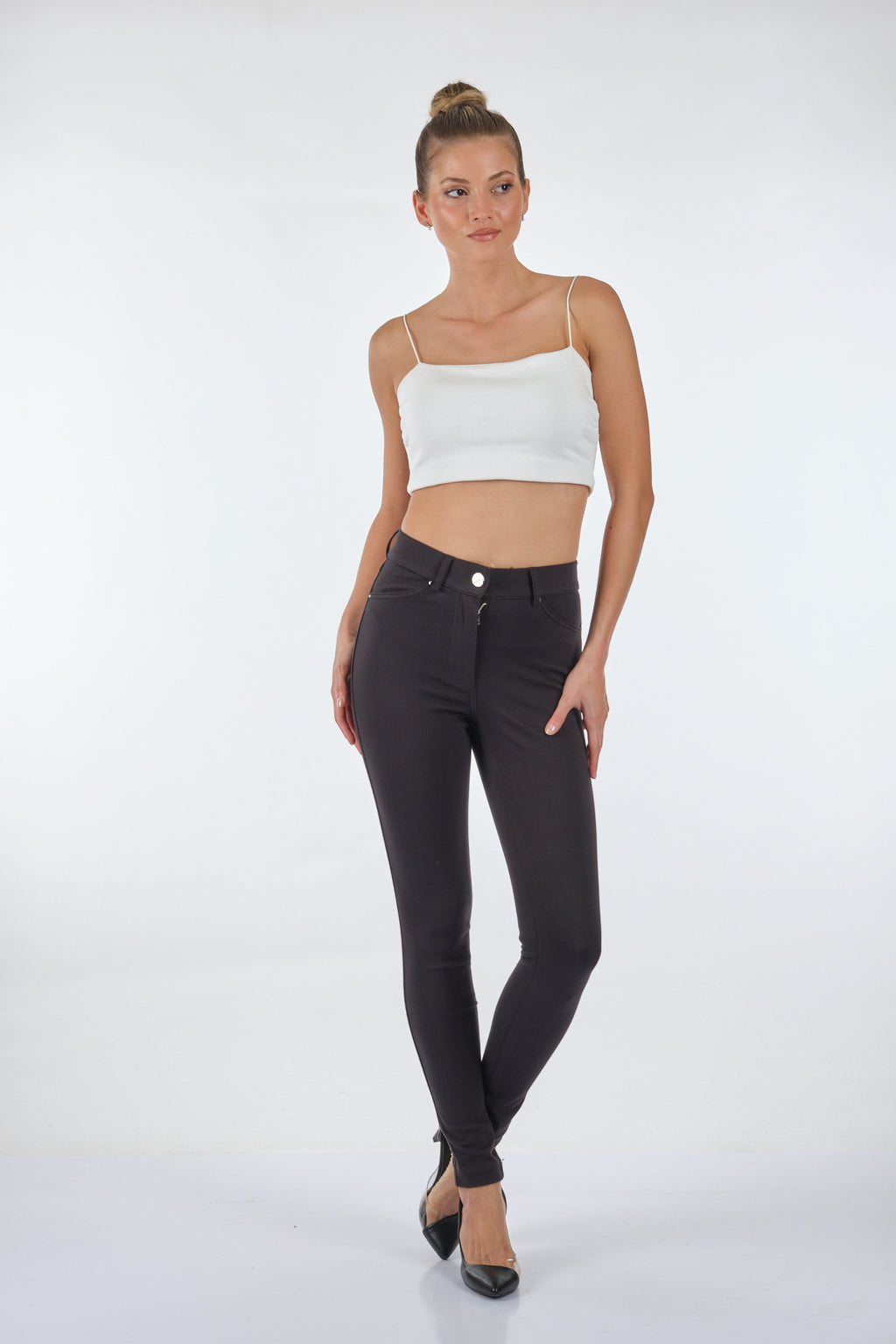 Seleste Yüksek Bel Slim Fit Kadın Pantolon - Günlük Kullanım