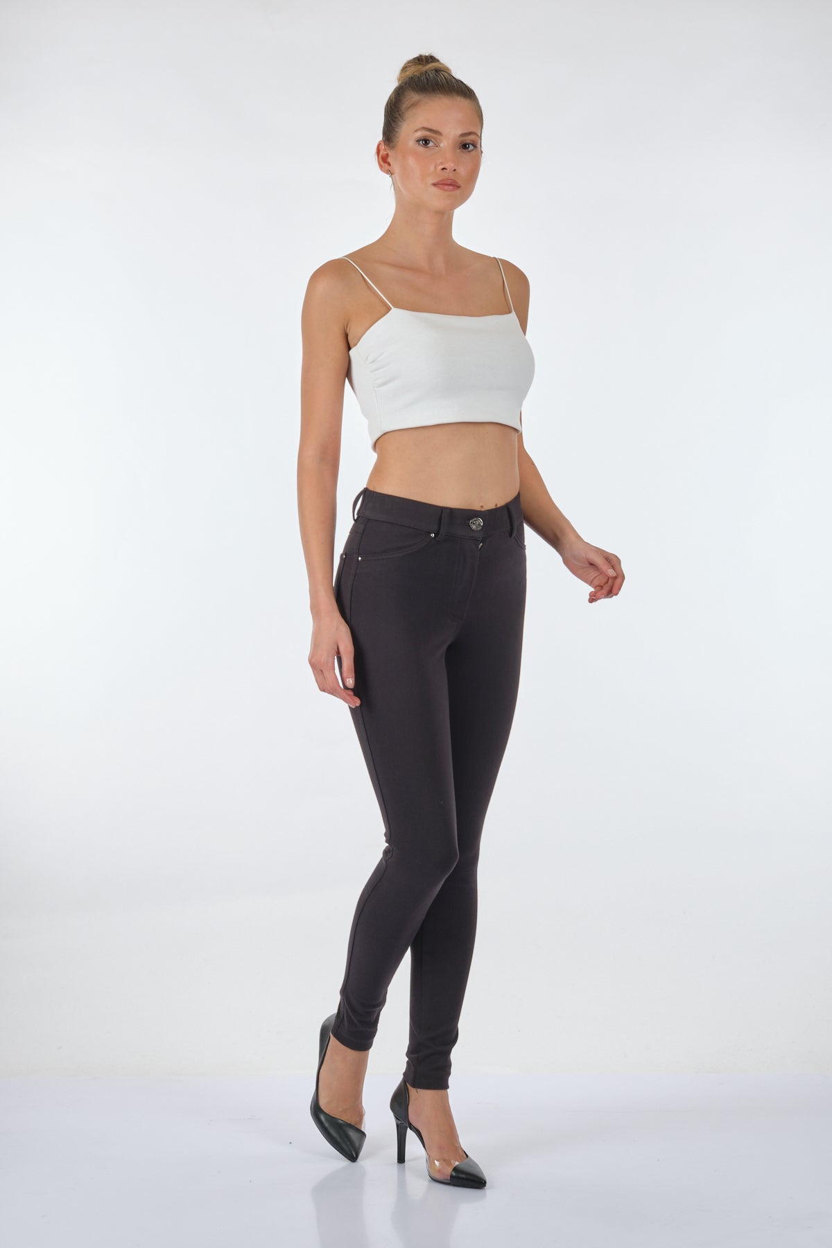 Seleste Yüksek Bel Slim Fit Kadın Pantolon - Günlük Kullanım
