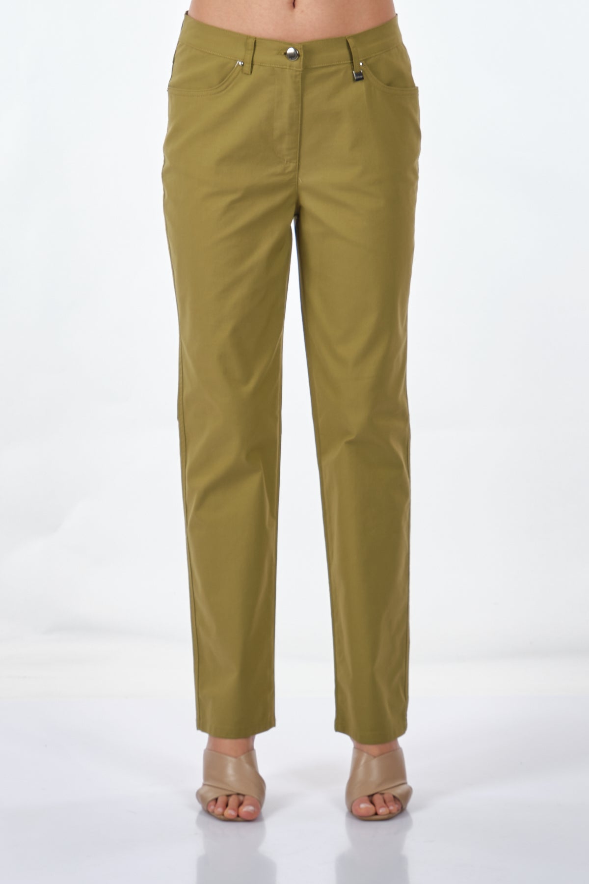 Seleste Minimalist Kadın Pantolon - Midi Boy, Günlük, Rahat