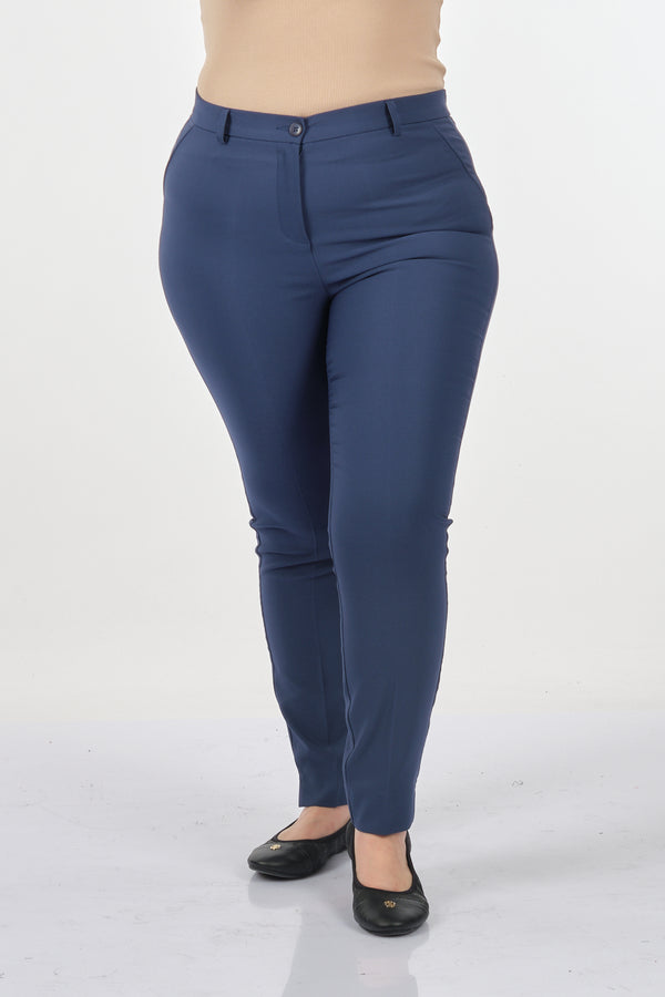 Seleste Minimalist Yüksek Bel Dar Paça Kadın Pantolon - Günlük & İş