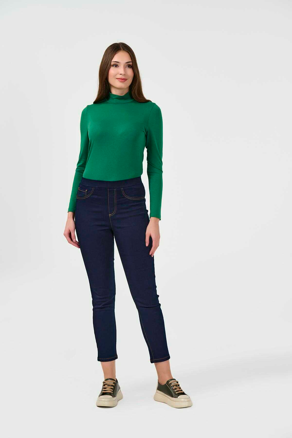 Tolga Saraçoğlu Minimalist Midi Jean Pantolon - Yüksek Bel Esnek
