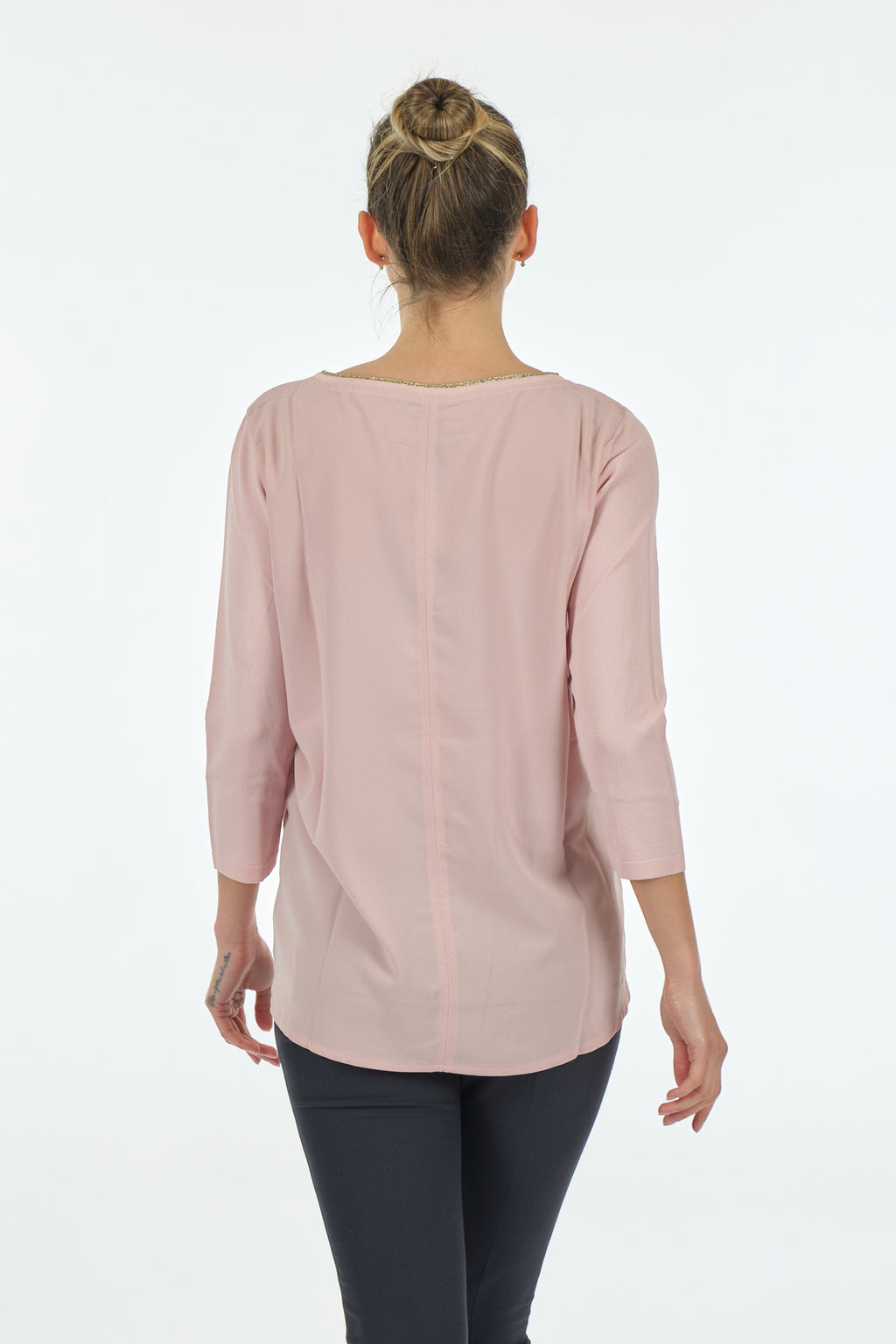 Twomail Minimalist Oversize 3/4 Kol Kadın Bluz - Cep Detaylı