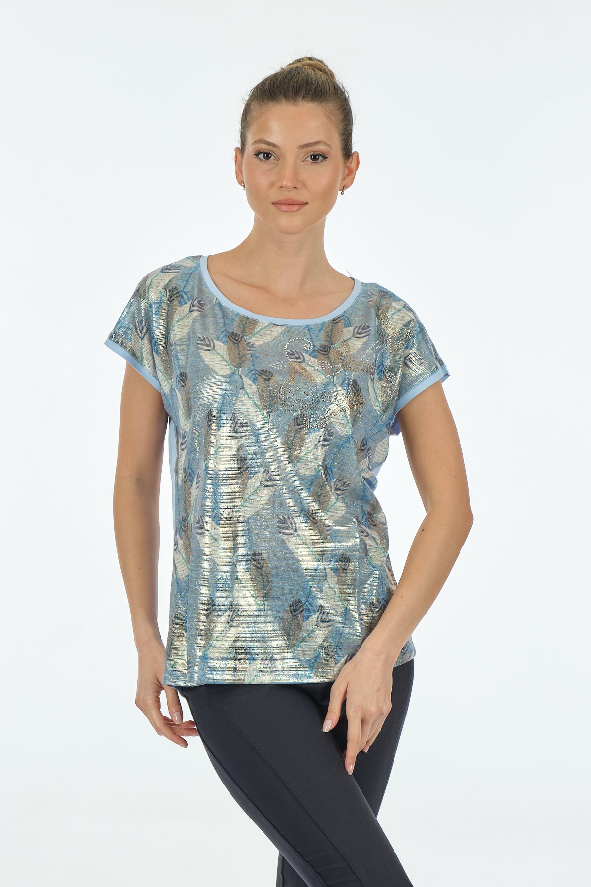 Twomail Oversize Minimalist Kısa Kol Kadın Tişört - Günlük Stil