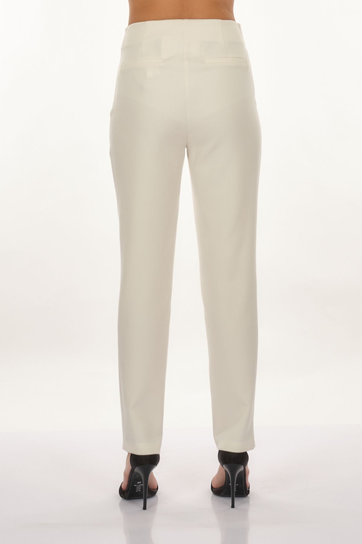 Perspective Minimalist Yüksek Bel Düğmeli Kadın Pantolon - Regular Fit