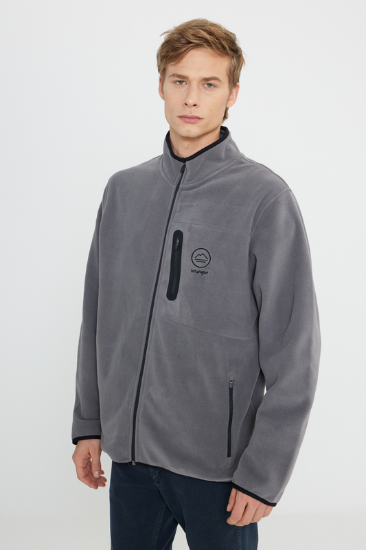 All Terrain Gear Regular Fit Normal Kesim Tam Fermuarlı Gri Polar Wrangler