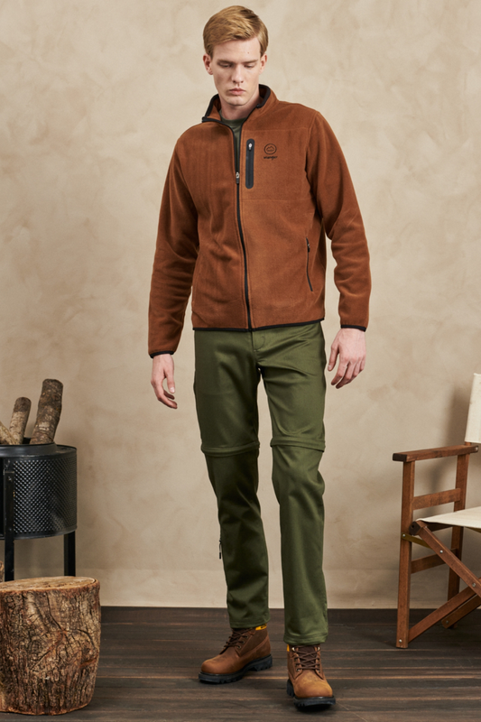 All Terrain Gear Regular Fit Normal Kesim Tam Fermuarlı Kahverengi Polar Wrangler