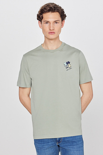 Regular Fit Normal Kesim Bisiklet Yaka Logo Detaylı Tişört T-Shirt Lee