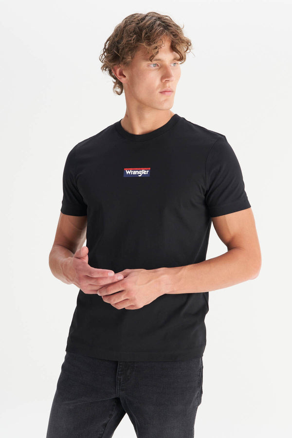 Regular Fit Normal Kesim Siyah Minimal Logo Tişört T-Shirt Wrangler