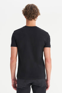 Regular Fit Normal Kesim Siyah Minimal Logo Tişört T-Shirt Wrangler