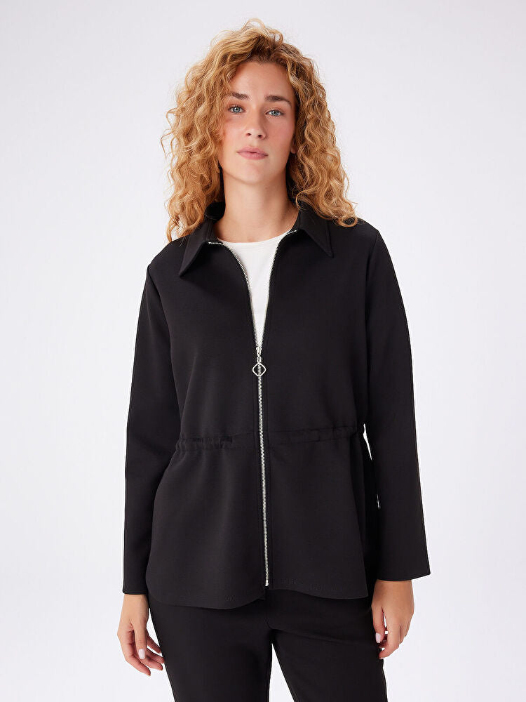 Relax Beli Tünelli Fermuarlı Örme Overshirt Tunik İkincil görsel