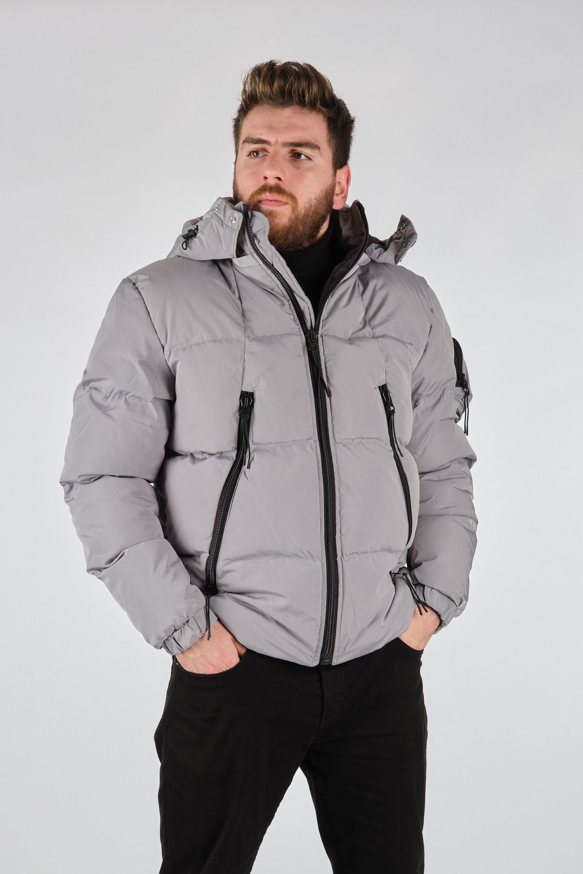 Rugu Erkek Oversize Kapüşonlu Kışlık Mont - Minimalist Tasarım Translation missing: tr.content.product_image_main