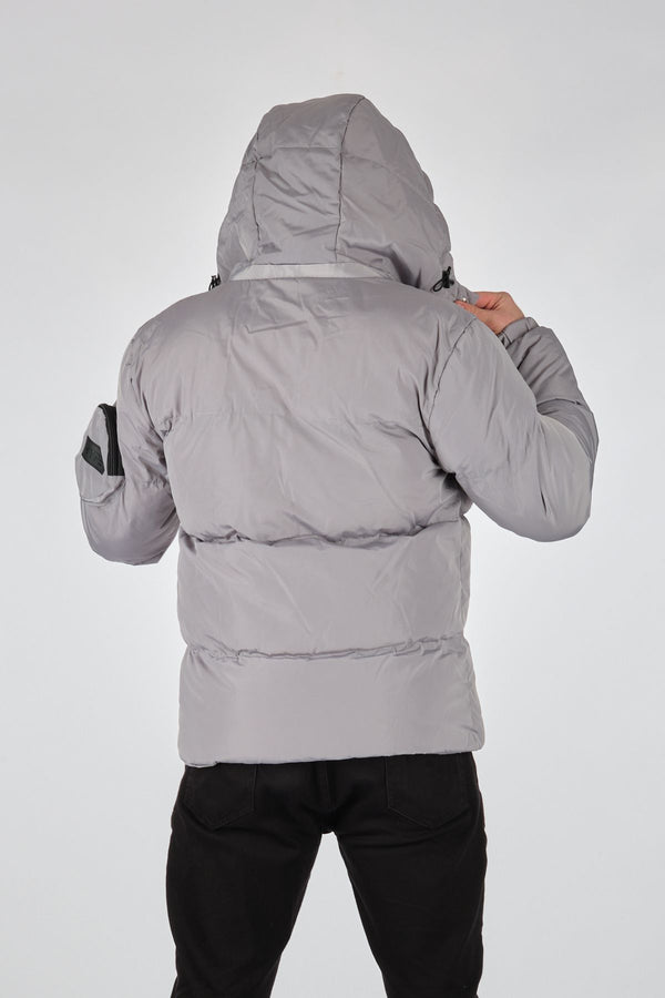 Rugu Erkek Oversize Kapüşonlu Kışlık Mont - Minimalist Tasarım