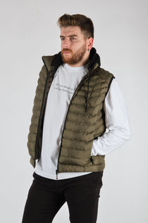 Rugu Erkek Kapüşonlu Oversize Şişme Yelek - Minimalist Tasarım
