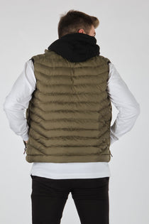 Rugu Erkek Kapüşonlu Oversize Şişme Yelek - Minimalist Tasarım