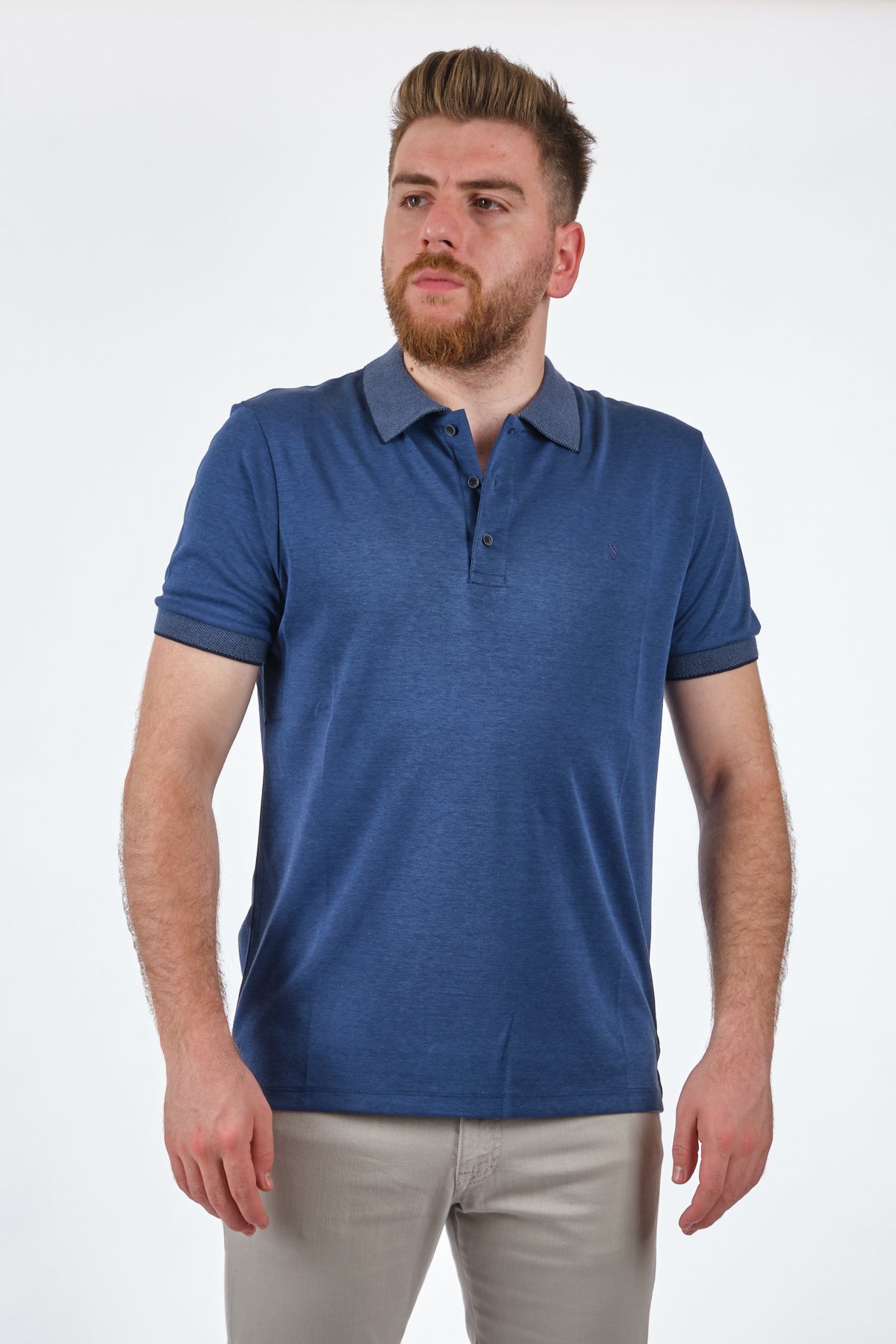 San&Fa Minimalist Erkek Polo Yaka T-Shirt - Kısa Kol - Günlük