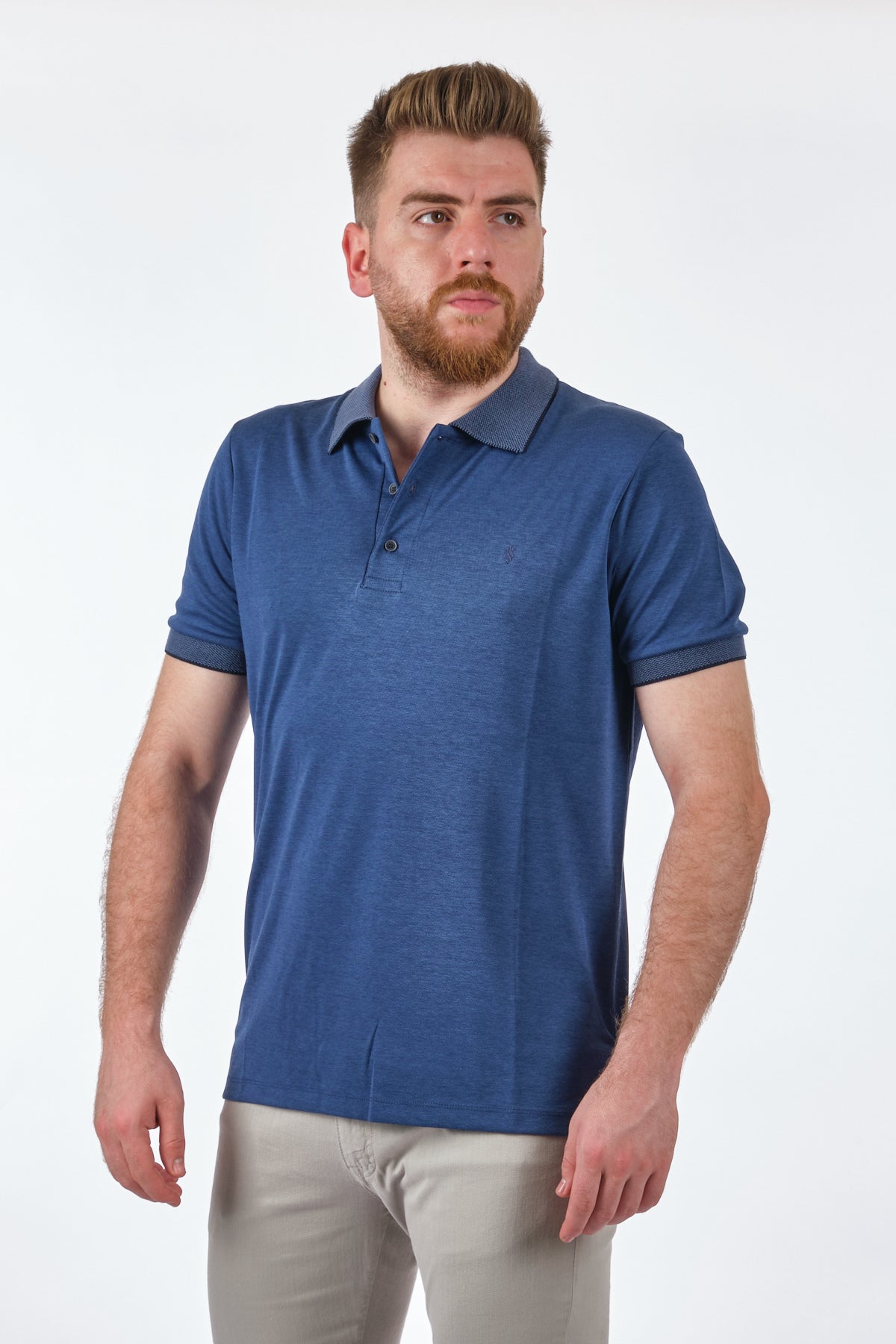 San&Fa Minimalist Erkek Polo Yaka T-Shirt - Kısa Kol - Günlük