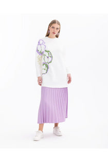 Scl Kadın Nakışlı Düşük Kol Sweatshirt 10002412311001