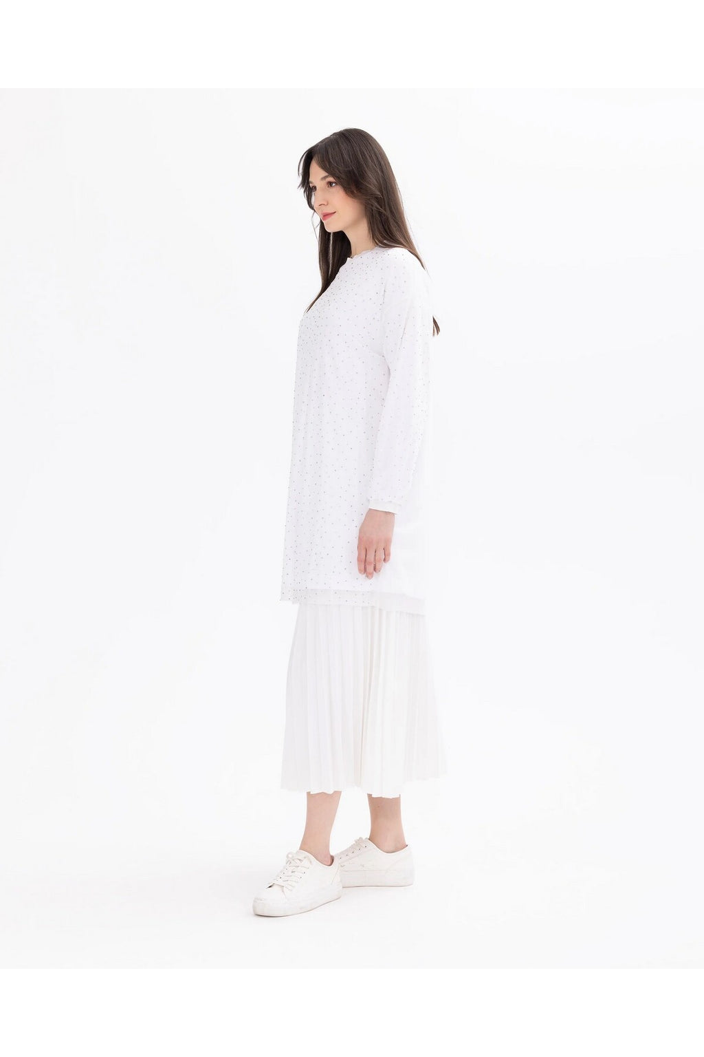 SCL Kadın Oversize Uzun Kol Midi Tunik - Minimalist Tasarım