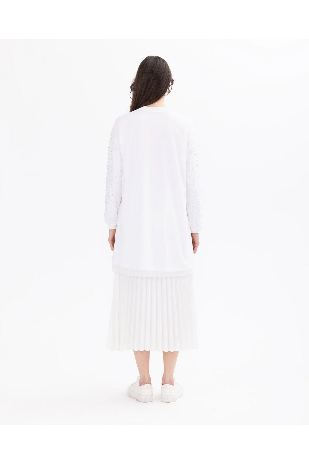 SCL Kadın Oversize Uzun Kol Midi Tunik - Minimalist Tasarım