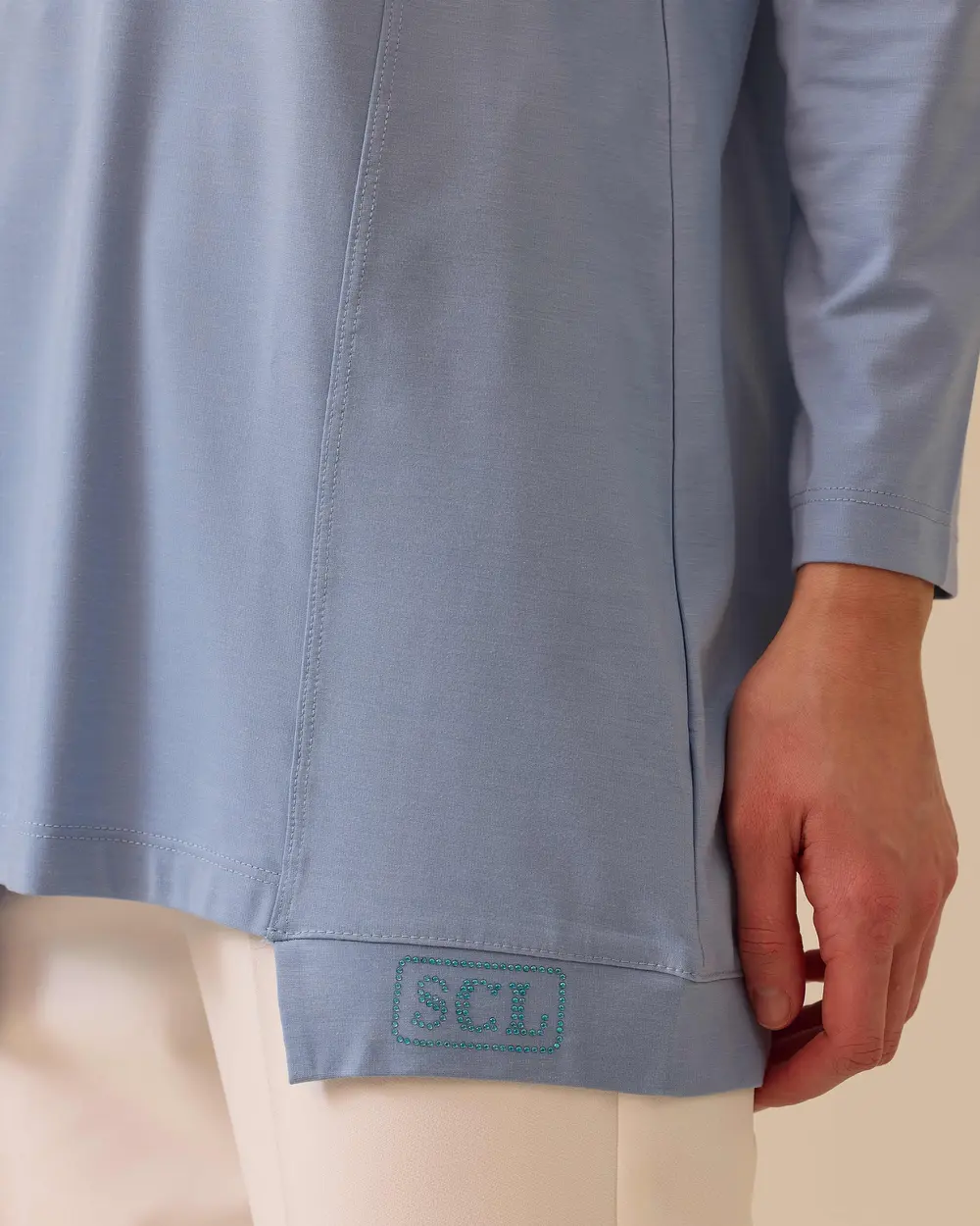 SCL Oversize Midi Günlük Kadın Tunik - 3/4 Kol - Minimalist