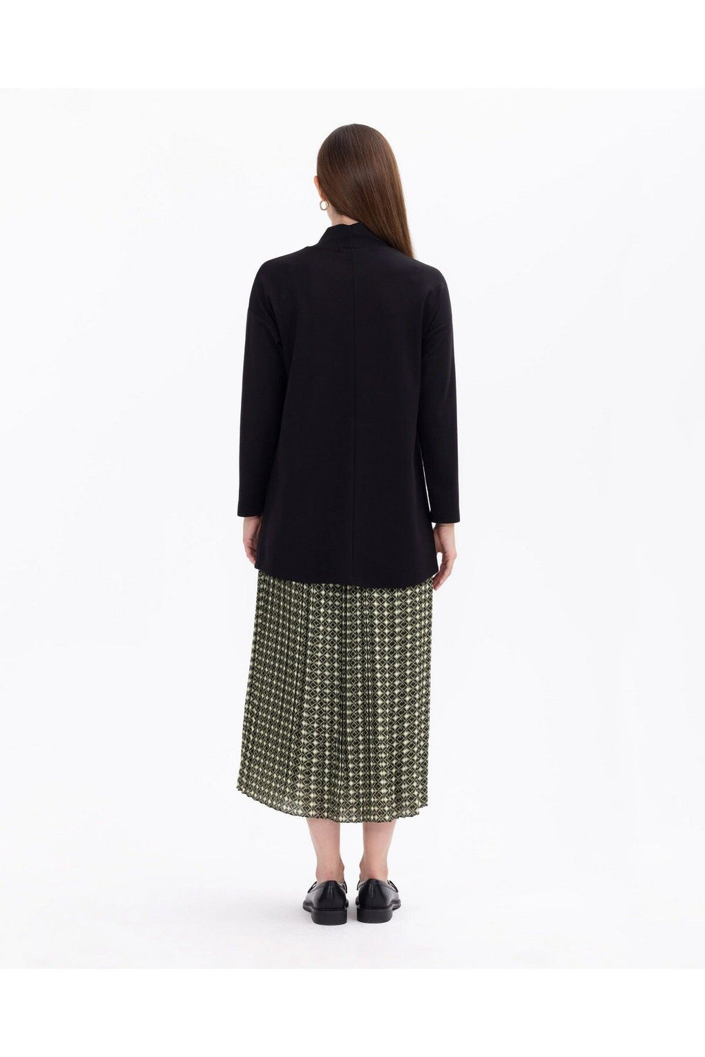 Scl Minimalist Oversize Bağlı Yaka Midi Triko - Günlük Şıklık