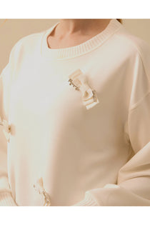 Scl Kadın Yuvarlak Yaka Taş Detaylı Sweatshirt 10002422311020