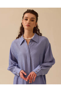 Scl Oversized Midi Gömlek Yaka Kadın Tunik - Günlük Şıklık