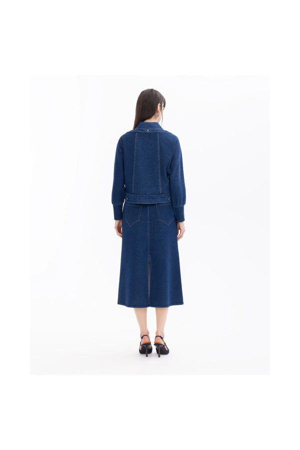 Seçil Minimalist Midi Denim Etek - Günlük & Şık Kombinler