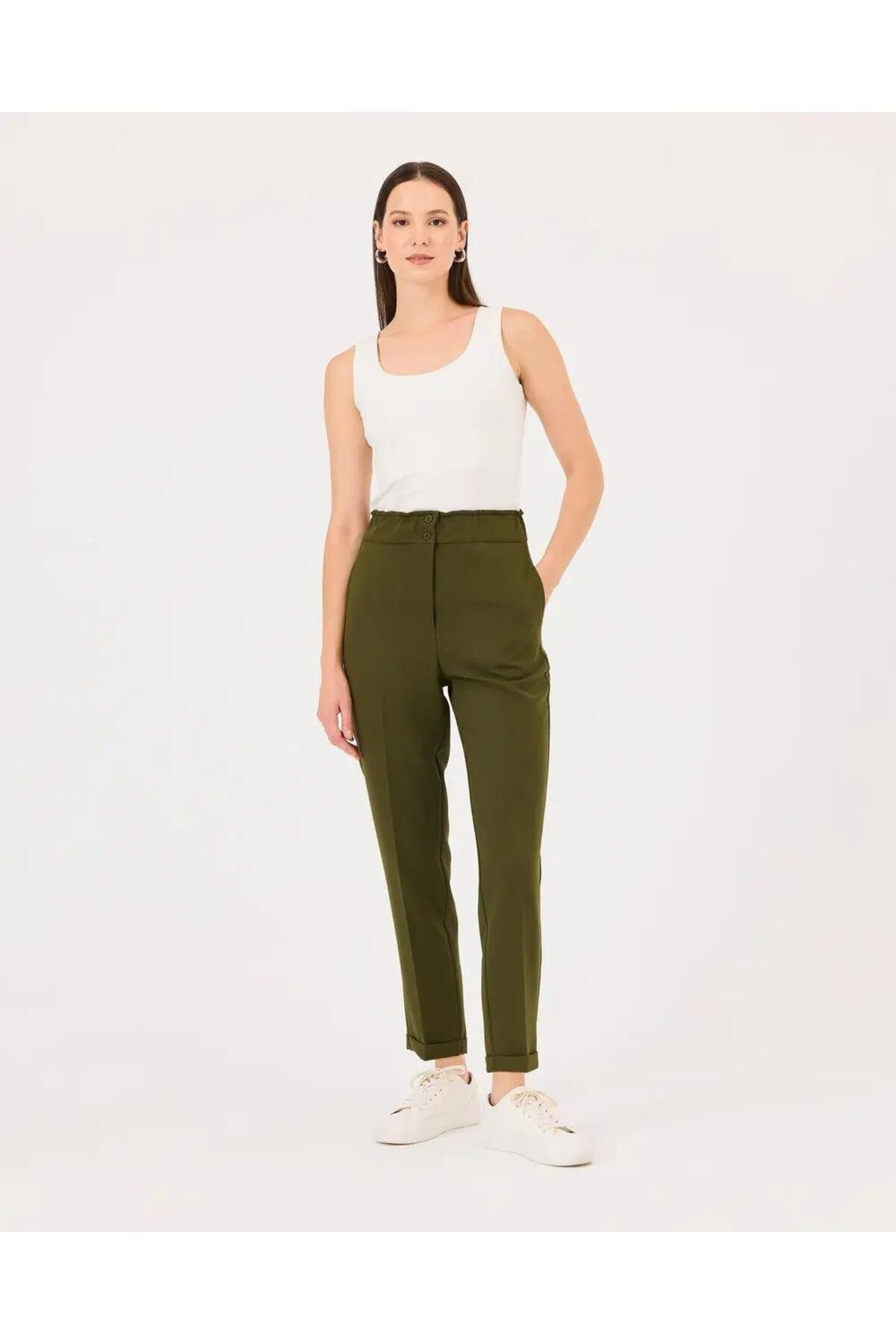 Seçil Minimalist Yüksek Bel Midi Kadın Pantolon - Günlük & İş Translation missing: tr.content.product_image_main